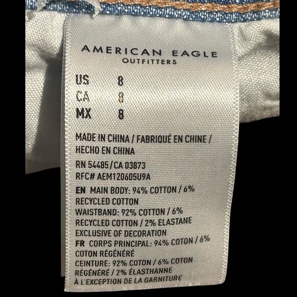 American Eagle Size 6 Distressed Daisy Duke Light Blue Jeans - Picture 12 of 14